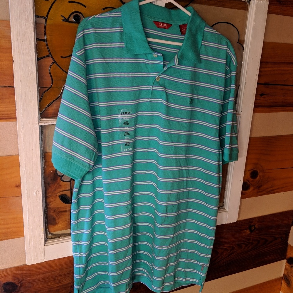 Brand New Izod men's polo shirt XL stripes